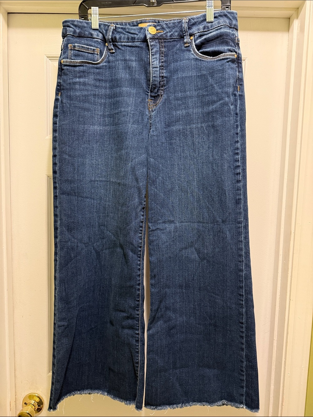 KUT from the Kloth Meg Wide Leg Jeans Size 12 Raw Hem